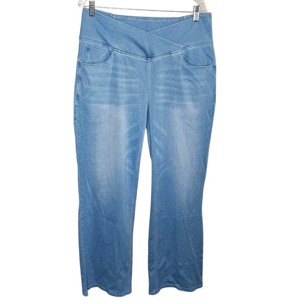Halara Flex Crossover High Waisted Tummy Control Wide Leg Jeans Size XL Tall New - Picture 2 of 12